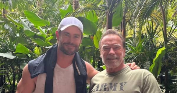 Thor x Terminator: Chris Hemsworth encontra Schwarzenegger em academia em  SP