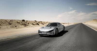 メルセデスベンツ次世代EV、航続1000km超え達成…気温34度の砂漠地帯で