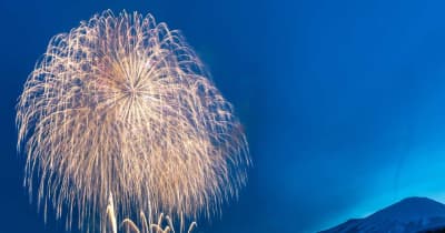 古舘伊知郎氏実況の花火大会が4月に富士スピードウェイで開催。約8000発の花火が舞い上がる
