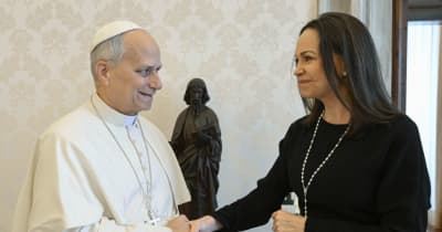 Pope Leo meets Venezuelan opposition leader Machado ｜ DPA
