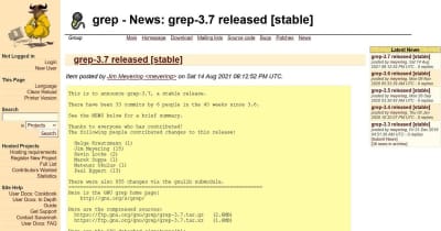 Grep 3.7登場、極端に処理が遅くなるバグ修正
