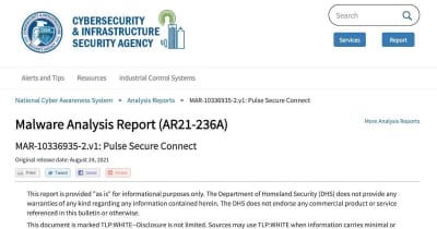 Pulse Secure製品侵害に関するマルウェア分析レポート公開、CISA