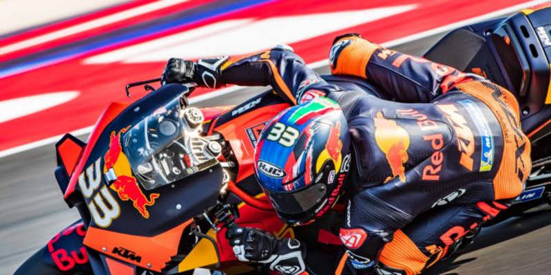 MotoGP第8戦：タイム差0.1秒以内の戦いを制し、KTMのビンダーが初日総合トップ。中上は0.002秒差の2番手に躍進