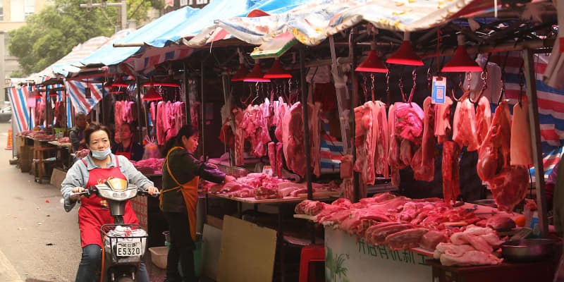 中国の物価上昇が大幅鈍化　10月、食肉が安定