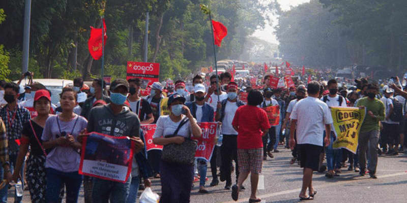 【ミャンマー】全国で抗議のゼネスト決行［社会］　デモ最大規模、事業は停止