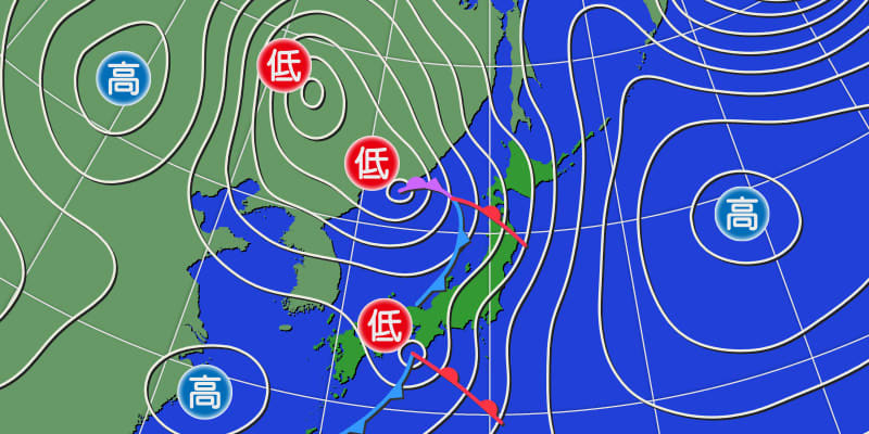 あすにかけて低気圧や前線通過で日本列島広く雨