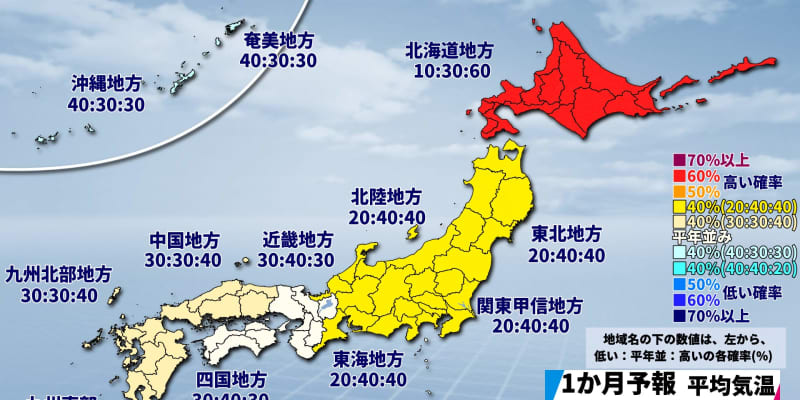 北日本は大型連休ごろにかけて気温高い予想　西日本は晴れの日多い　気象庁1か月予報