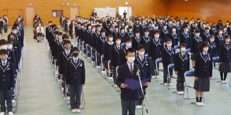 岡山県内多くの公立中で入学式　勉強や部活動、一生懸命に