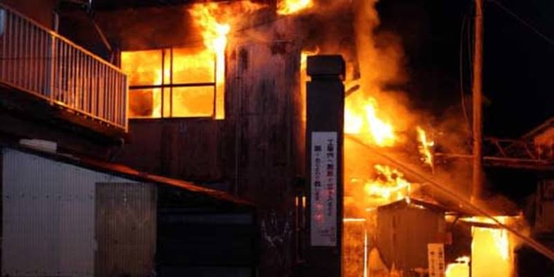 広島県世羅町で元工場全焼