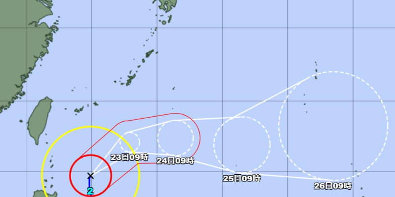 台風2号、次第に進路を北東へ　沖縄は高波に警戒を
