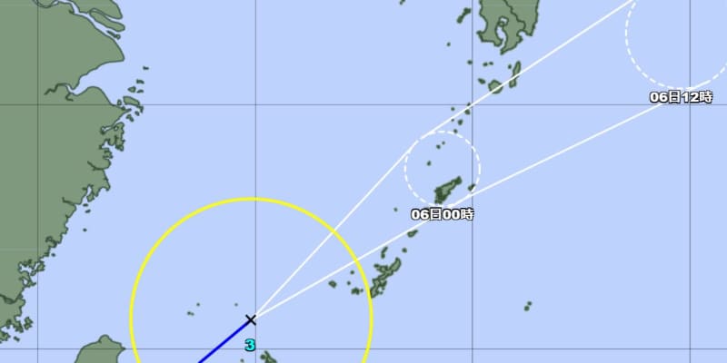 台風3号：波照間島で瞬間風速23メートル　6月の観測史上最大　那覇でも21メートル