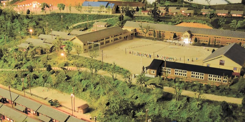 昭和30年代の細倉小・中学校、ジオラマで再現