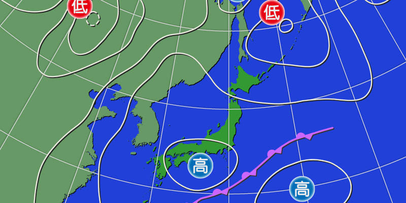 北～東日本　大気の状態不安定で雷雨に注意