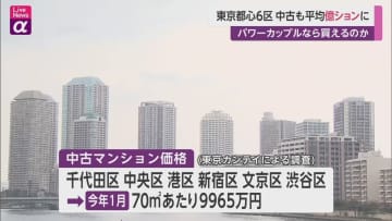 都心中古マンション70m2“1億円”水準続く　パワーカップルら買い支え　首都圏では住宅ローン貸出目安超え“年収11倍”に