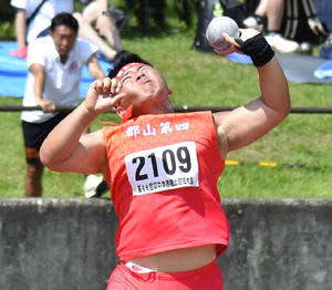 男子砲丸投げ、千葉（郡山四）が優勝　県中学陸上、白河で開幕