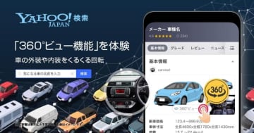 Yahoo!検索、検索したクルマの360度ビュー表示