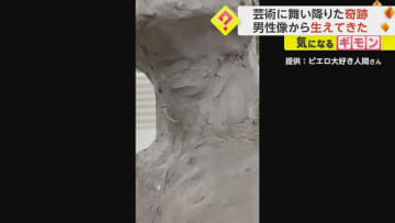 まさか一晩で？「奇跡のアート」　彫刻の喉から“キノコ”が生える　SNSで14万件以上の“いいね”　保湿のし過ぎが原因か