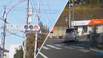 【独自】「もう1秒早かったらひいていた」赤信号を無視して右折したのは“逆走車”　直後には横断歩道を渡る自転車の姿も