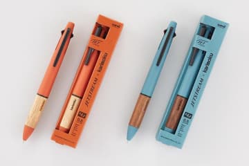 ジェットストリーム×カリモク家具　ボールペンのグリップに家具端材