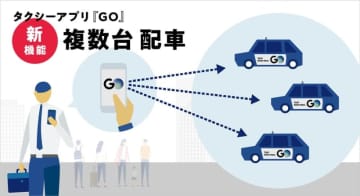 タクシーアプリGO、複数台を1人で手配できる新機能