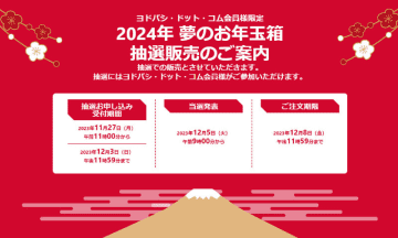 ヨドバシ・ドット・コムの福袋「2024年 夢のお年玉箱」の抽選結果が本日5日(火)発表! 当選者の注文期限は8日(金)23時59分まで