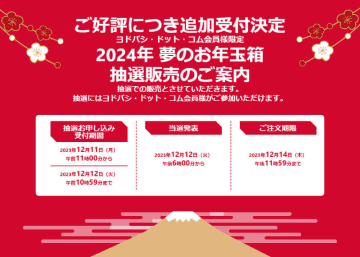 ヨドバシ・ドット・コムの福袋「2024年 夢のお年玉箱」が好評につき