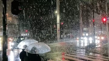 【速報】東京都心部で初雪観測　千葉県内でも大粒の雪