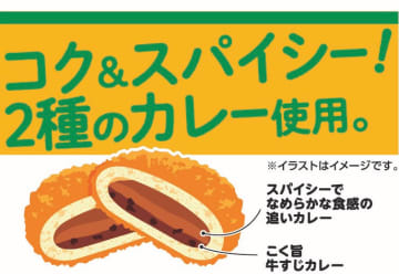 牛すじの旨みを感じるカレーとスパイシーカレーの2種を使った「牛すじカレーパン」、生クリームを練り込んだしっとり食パンに深みのある味わいのマーガリンを使った「シュガーマーガリンブレッド」、ミニストップが本日13日(火)発売