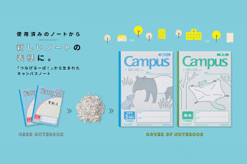 コクヨ、使用済ノートをリサイクルしたノート