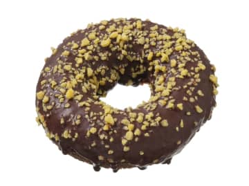チョコ味のしっとりドーナツをチョココーチングをしてバター風味クランチをのせで413kcal! セブン‐イレブンが「チョコケーキドーナツ」を税込140円で発売