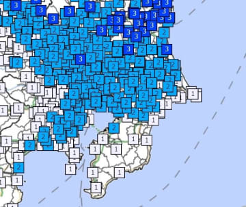 【速報】最大震度5弱の地震　震源は福島県沖　千葉県は東金、千葉市など震度2