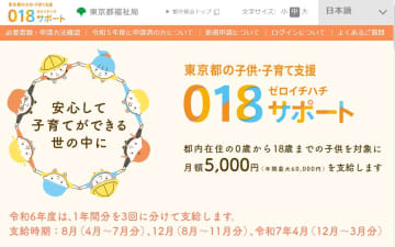 東京の子供に最大6万円支給「018サポート」　2024年度も継続