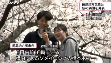 4月1日の開花から5日で「桜の満開」を気象台が発表　平年より2日・2023年より6日遅い満開【徳島】