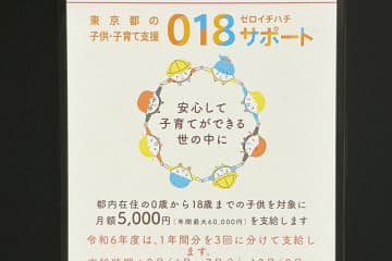 東京の子どもに毎月5000円「018サポート」は今年も実施　マイナかざす新方式