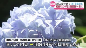 【130年前の6月と並ぶ暑さの記録！福島市の6月の真夏日が6月29日で14日に】30日に記録更新か・福島県
