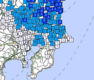 【速報】最大震度3の地震　震源は茨城県沖　M4．8　千葉県は市川市、船橋市など震度2