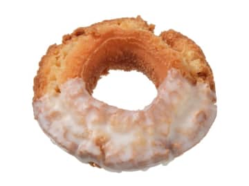 外はサクサク、中はしっとりのオールドファッションにはちみつを絞り、はちみつ入りのグレーズを半掛けして428kcal! セブン‐イレブンが「ハニーオールドファッション」を税込138円で発売