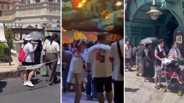 “駆け込みディズニー”でごった返し　台風前の“思い出作り”に殺到…「箱根町大文字焼き」18日に延期でスタッフ大わらわ