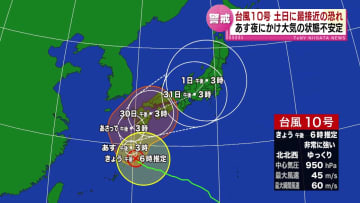 【台風10号】土日に最接近のおそれ　あす夜にかけ大気の状態不安定に　土砂災害や低い土地の浸水などに注意・警戒 《新潟》
