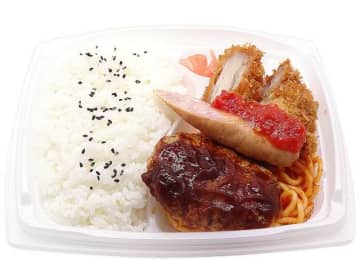 大盛ご飯とハンバーグ、チキンカツ、ウインナーなどを盛り付けたボリューム弁当! セブン‐イレブンが「大盛りごはん！洋食ミックス弁当」を発売