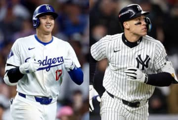 【MLB】大谷翔平&ジャッジが成し遂げた歴史的偉業　両リーグMVPが放った“2年連続50号”を公式が紹介「オオタニが快投とともに記録」
