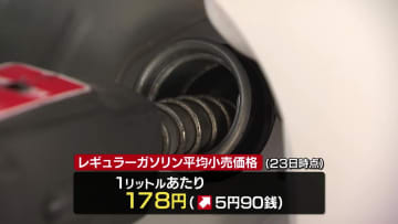 レギュラーガソリンの平均小売価格 前の週から6円近く上がり1リットルあたり178円に 今後も値上がりの見込み 秋田県 | チバテレ＋プラス