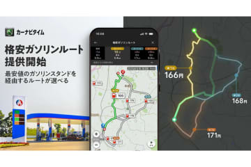 目的地までの最安スタンドを探す「格安ガソリンルート検索」　カーナビタイム