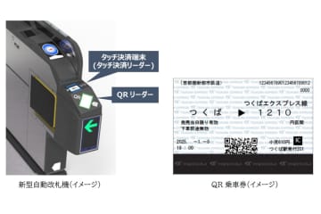 つくばエクスプレス、磁気乗車券廃止に向けタッチ決済とQR乗車券を導入