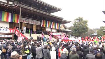 横浜流星さん、小芝風花さん、豊昇龍関らが「福は内！」成田山新勝寺で恒例の節分豆まき