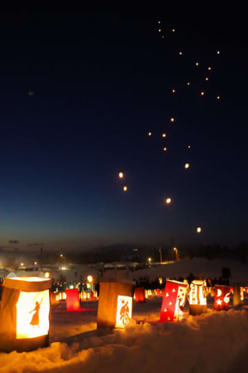 道内最多！？空を翔ける無数の天灯（ランタン）とそれを彩る冬花火！「第５回新篠津天灯（ランタン）祭り」開催！