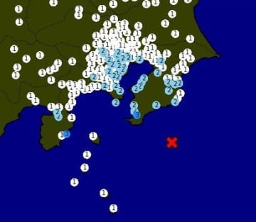 【速報】最大震度3の地震　震源は千葉県南東沖　M4．8　館山市で震度3