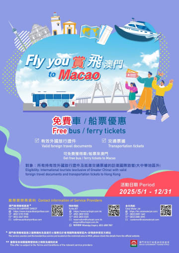 香港→マカオ片道交通費無料キャンペーン、復活初月に約3.8万人が利用
