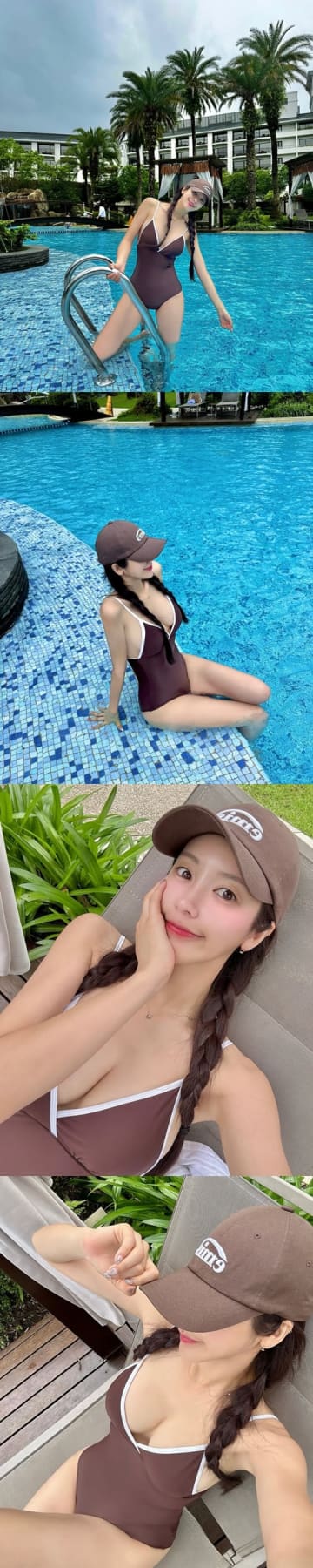 韓国プロ野球チア、スイムウェアからこぼれ落ちそうな“ハンパないボリューム”…圧巻美貌に驚きの声「アメイジング！」【PHOTO】
