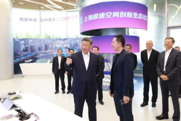 習近平氏、上海市を視察